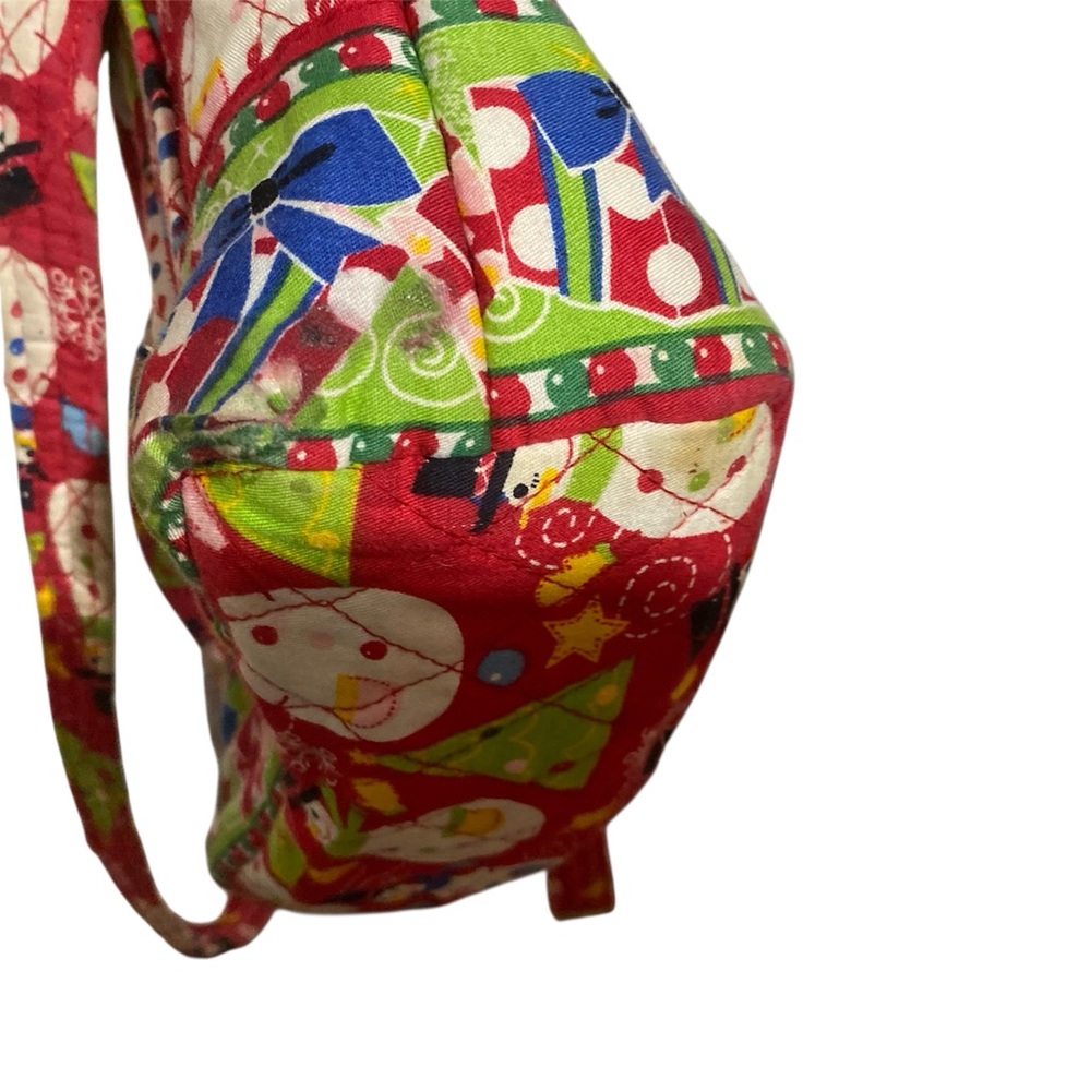 🎁 Quilted Festive Snowmen ⛄️ Red Tote Bag with Matching Wallet - Picture 6 of 8
